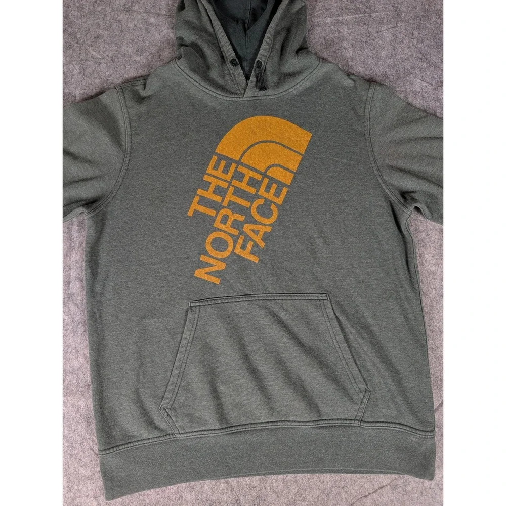 The North Face Mens Green Large Graphic Logo Pullover Hoodie Sweatshirt L/G